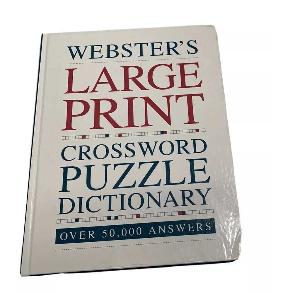 Crossword Puzzle Dictionary Websters Large Print 1994 Hardcover